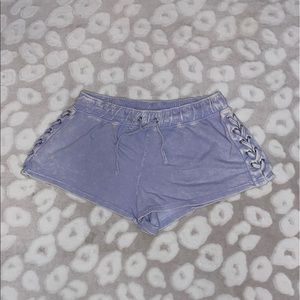 VANILLASTAR Blue Washed Braided Lounge Shorts in Size XL